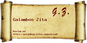 Galambos Zita névjegykártya
